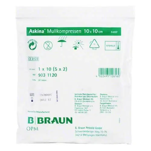 Askina Mullkompressen 10x10 cm steril, 5X2 St