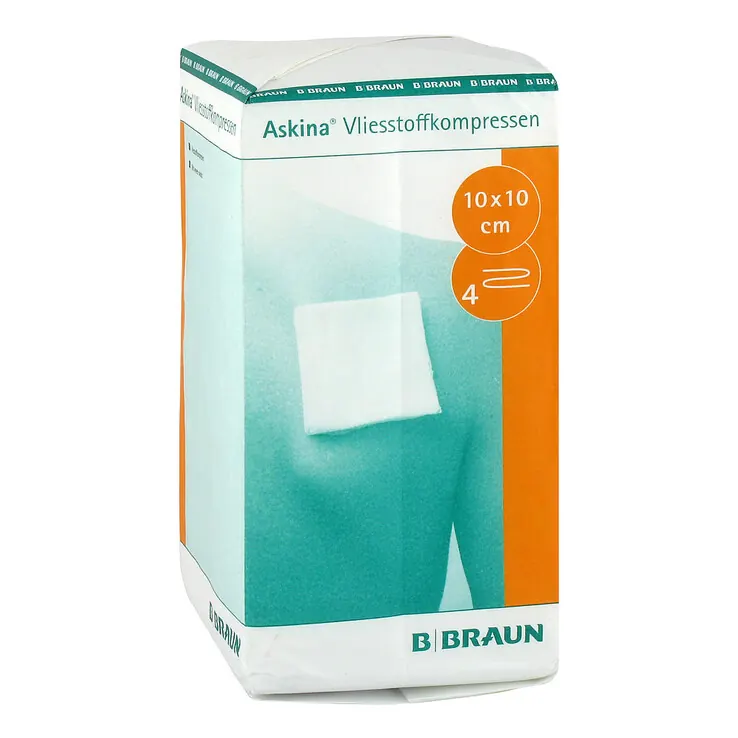 Askina Vliesstoffkompr.10x10 cm unsteril 4fach, 200 St