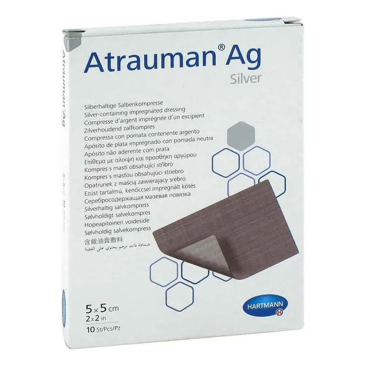 Atrauman Ag 5x5 cm steril Kompressen, 10 St