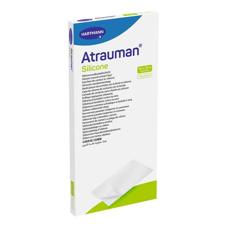 Atrauman Silicone steril 10x20 cm Kompressen, 10 St