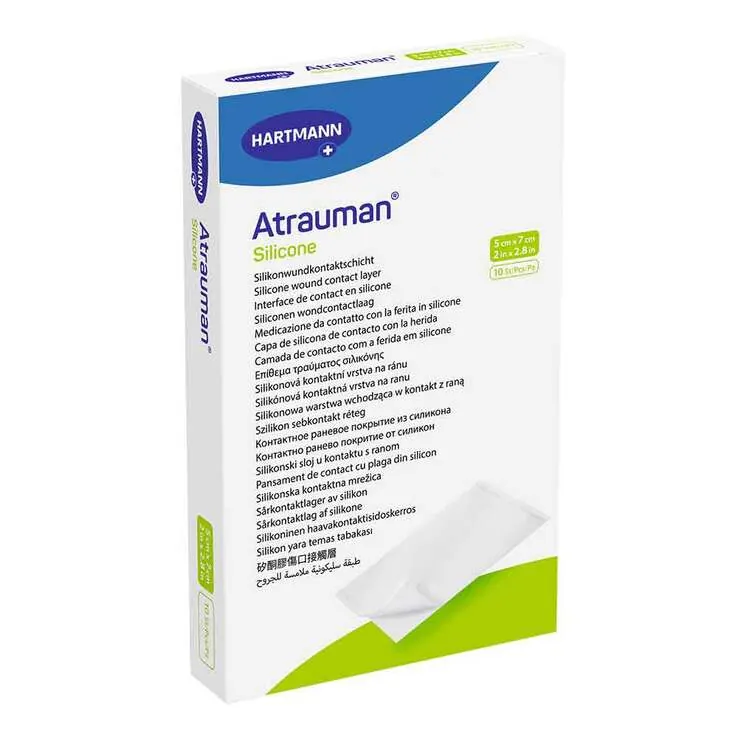 Atrauman Silicone steril 5x7 cm Kompressen, 10 St