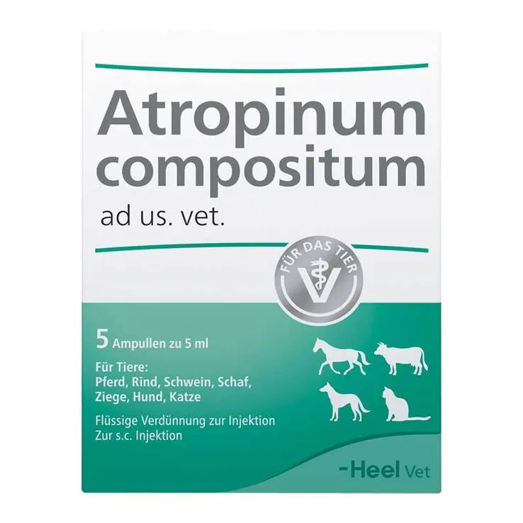 Atropinum Compositum Ampullen vet. (für Tiere), 5 St