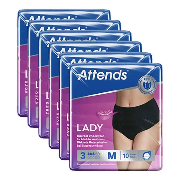 Attends Lady Discreet Underwear 3 M, 6X10 St