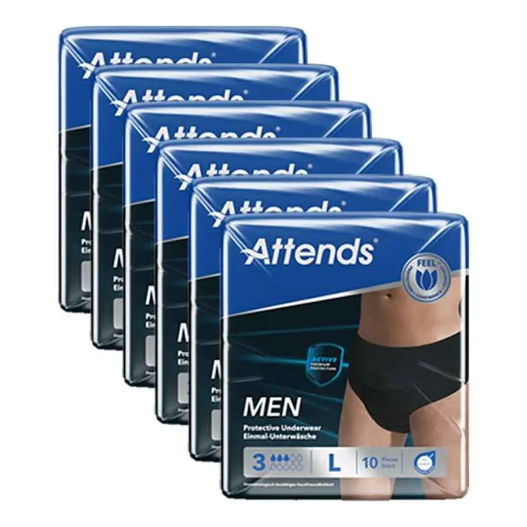 Attends Men Protective Underwear 3 L, 6X10 St