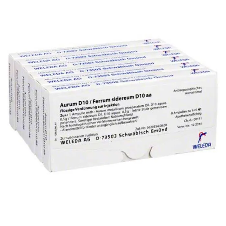 Aurum D10 / Ferrum sidereum D10 aa Ampullen, 48X1 ml