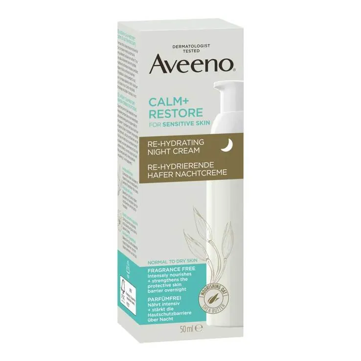Aveeno Calm + Restore Re-Hydrierende Hafer Nachtcreme , 50 ml