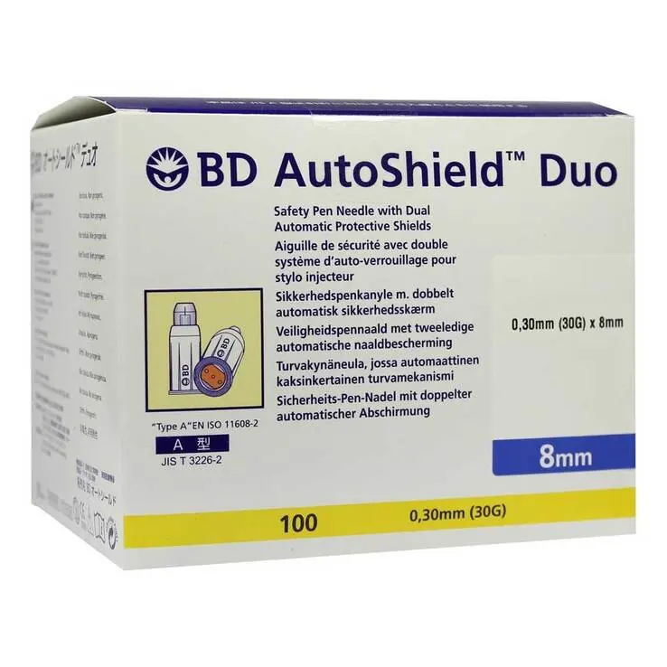 BD Autoshield Duo Sicherheits Pen Nadel 8 mm, 100 St