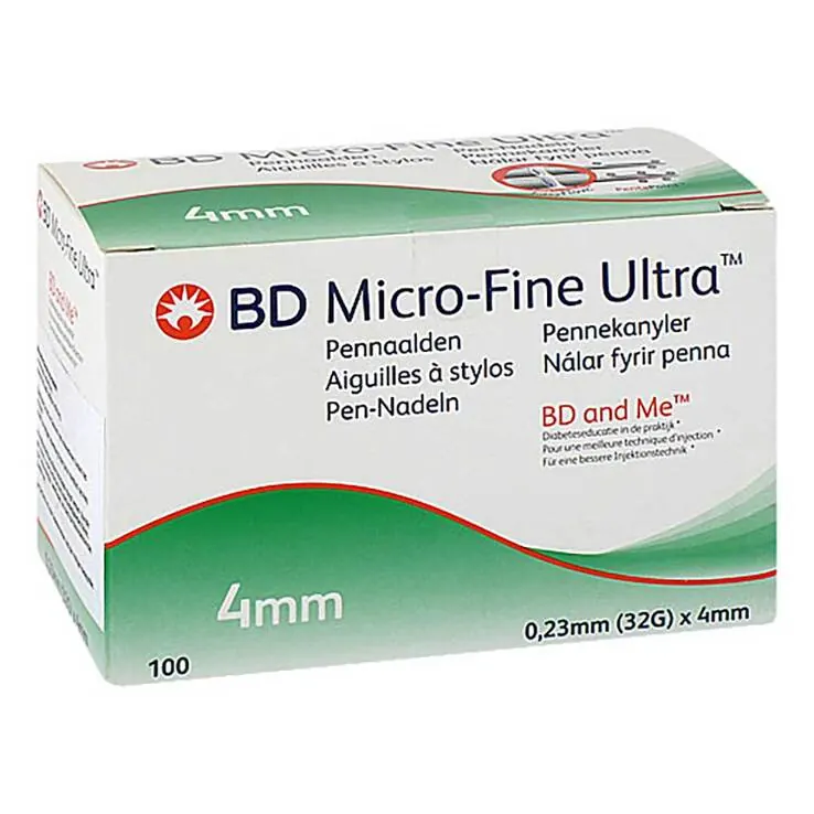 BD Micro-Fine + 4 mm Nadeln 0,23x4 mm, 100 St
