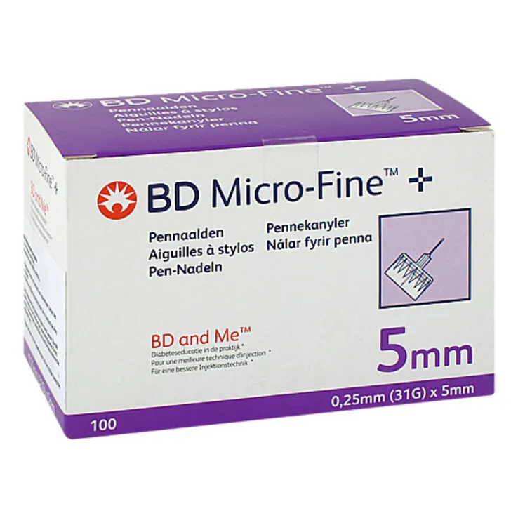 BD Micro-Fine + 5 mm Nadeln 0,25x5 mm, 100 St