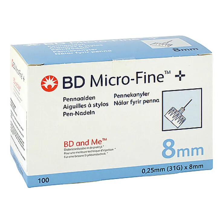 BD Micro-Fine + 8 mm Nadeln 0,25x8 mm, 100 St