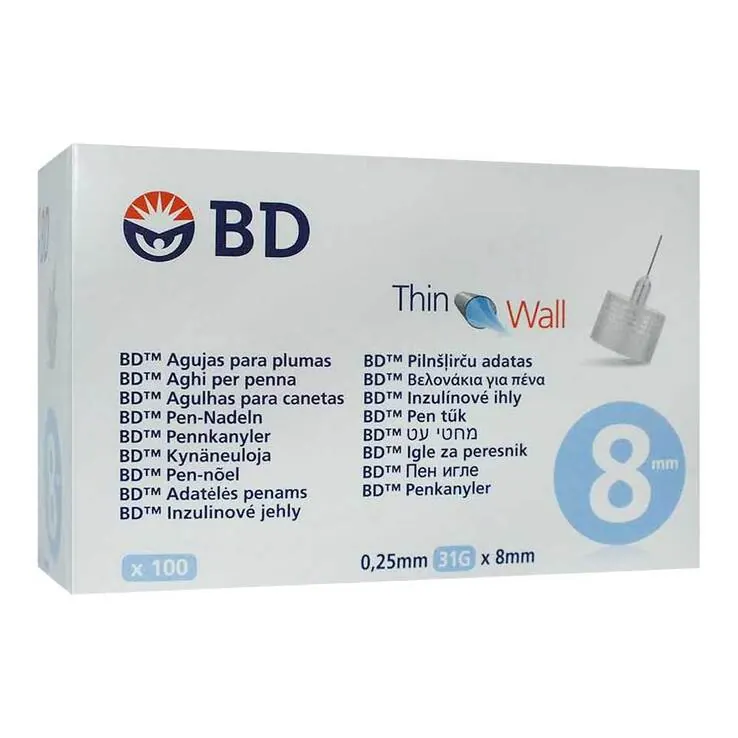 BD Thin Wall Pen-Nadeln 0,25 31Gx8mm, 100 St