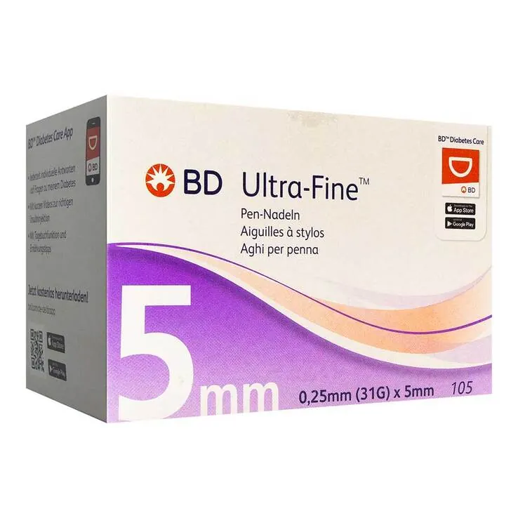 BD Ultra-Fine Pen-Nadeln 5 mm 31 G 0,25 mm, 105 St