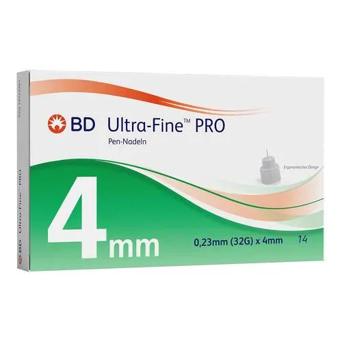 BD ULTRA-FINE PRO Pen-Nadeln 4 mm 32 G 0,23 mm, 14 St
