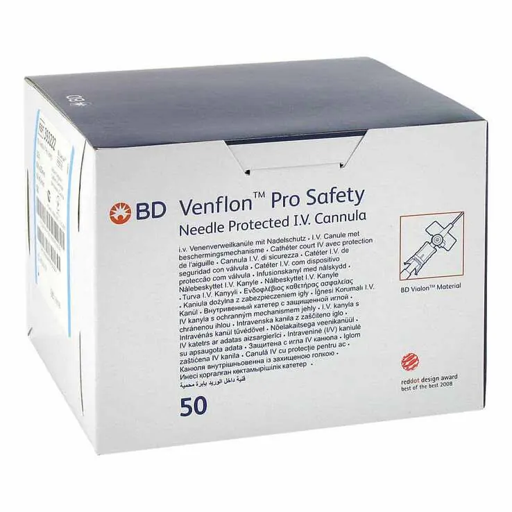 BD Venflon Pro Safety 22 G Katheter, 50 St