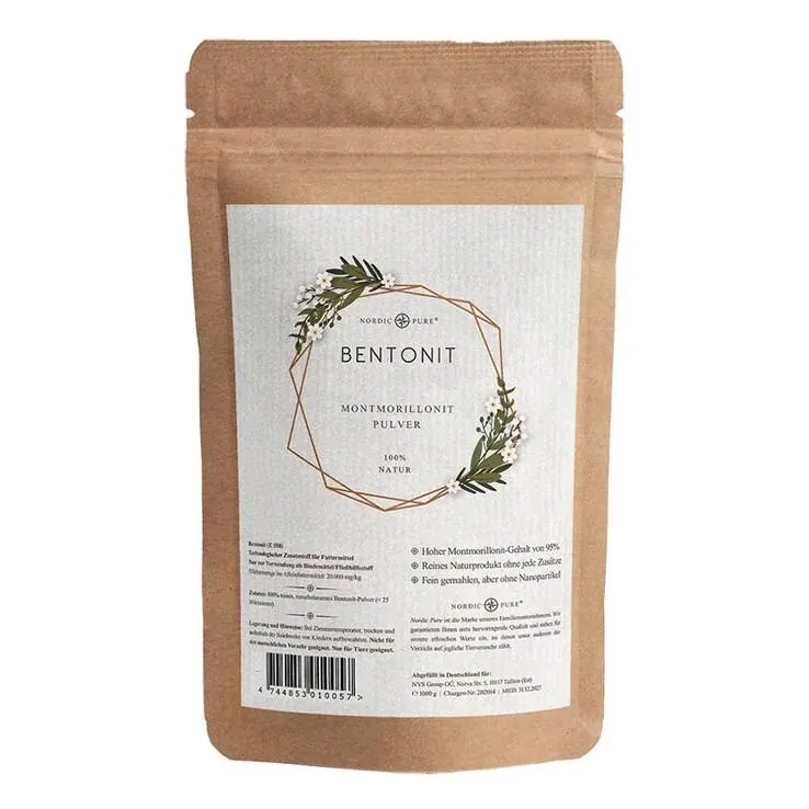 Bentonit Pulver 95% Montmorillonit Nordic Pure, 500 g