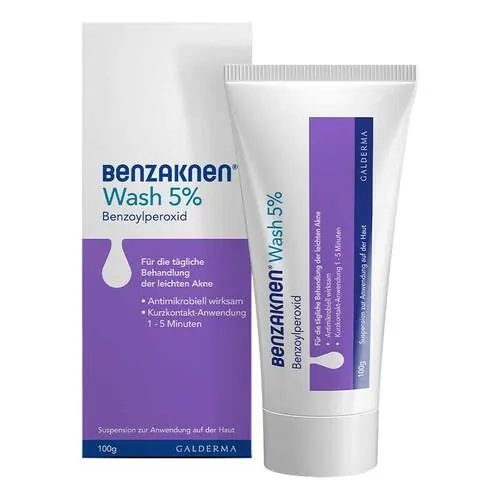 Benzaknen Wash 5% Suspension bei unreiner Haut und leichter Akne, 100 g
