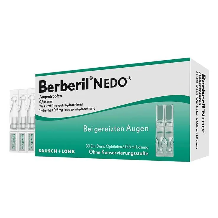 Berberil N EDO Augentropfen bei akut geröteten, gereizten Augen, 30X0.5 ml
