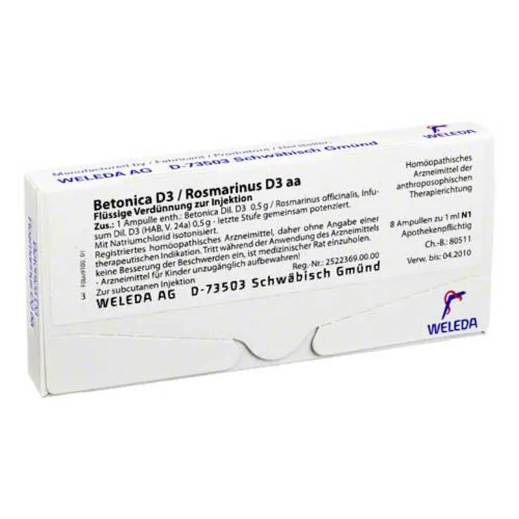 Betonica D 3 / Rosmarinus D3 Ampullen, 8X1 ml