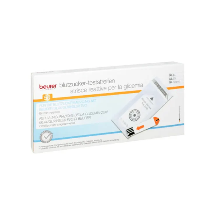 Beurer GL44 / GL50 Blutzucker-Teststreifen Folie, 50 St