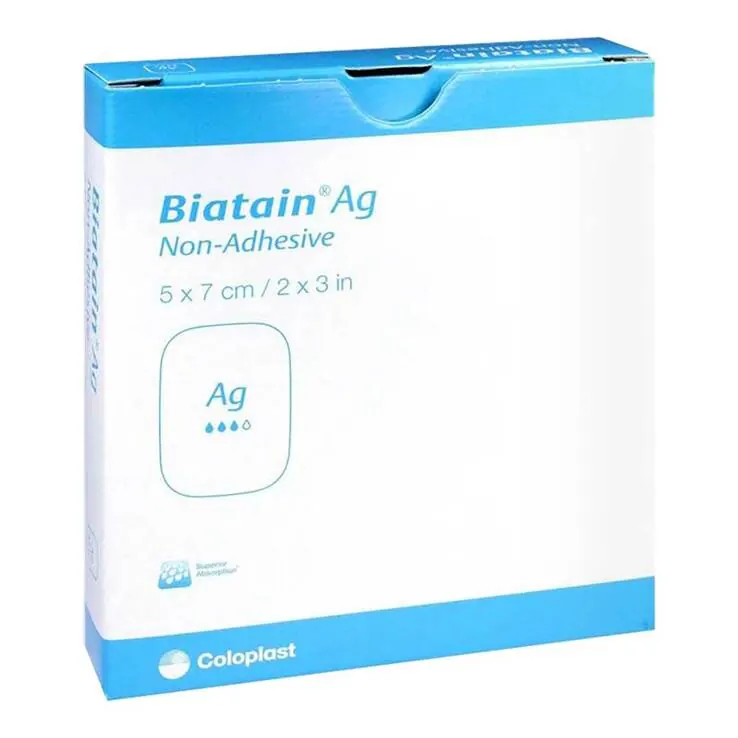 Biatain Ag Schaumverband 5x7 cm nicht haftend, 5 St