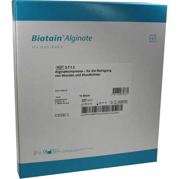 Biatain Alginate Kompressen 15x15 cm, 10 St