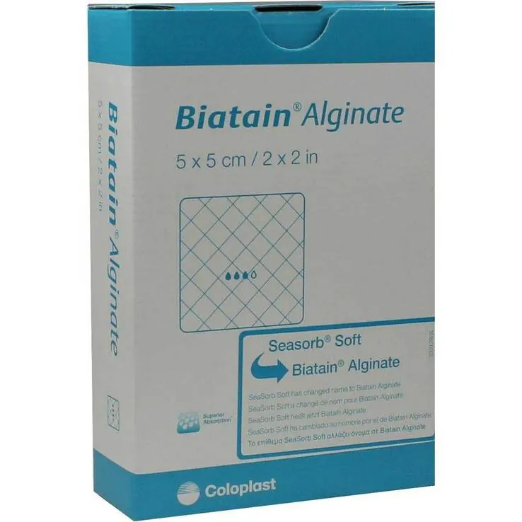 Biatain Alginate Kompressen 5x5 cm, 10 St