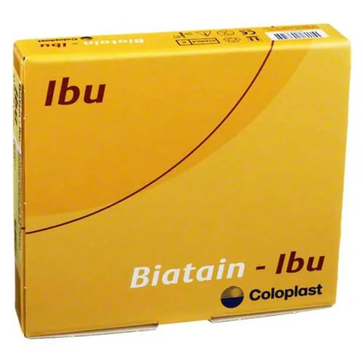 Biatain Ibu Schaumverband 10x10 cm nicht haftend, 5 St