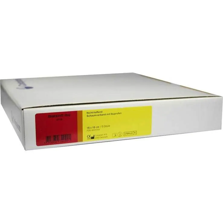 Biatain Ibu Schaumverband 15x15 cm nicht haftend, 5 St