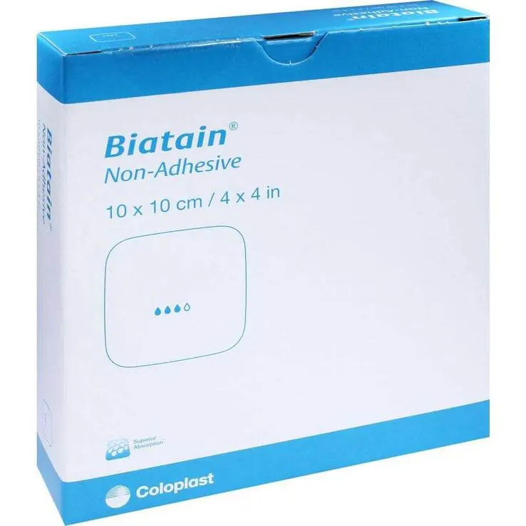 Biatain Schaumverband 10x10 cm nicht haftend 3410, 10 St