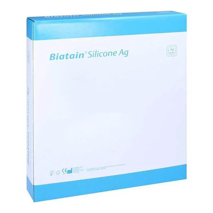 Biatain Silicone Ag Schaumverband 10x10 cm, 5 St