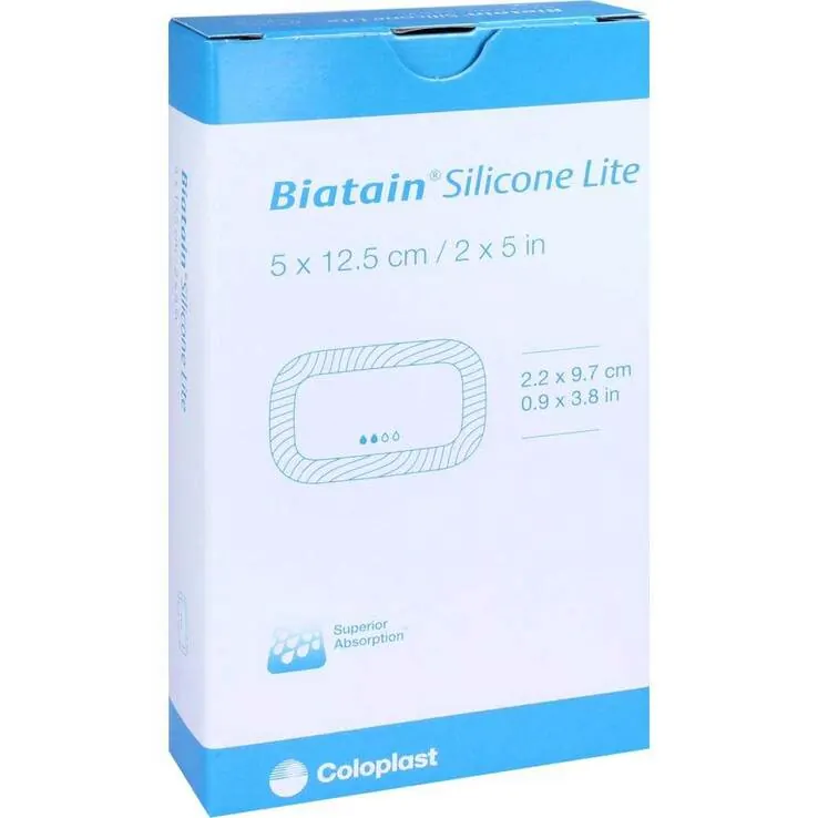 Biatain Silicone Lite Schaumverband 5x12,5 cm, 5 St