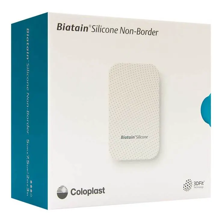 Biatain Silicone Non-Border Schaumverband 5x7,5 cm, 10 St