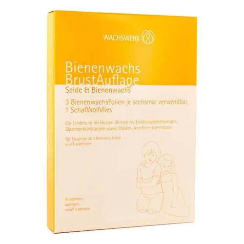 Bienenwachs Brustauflage Scha / Woll/Vlies, 3 St