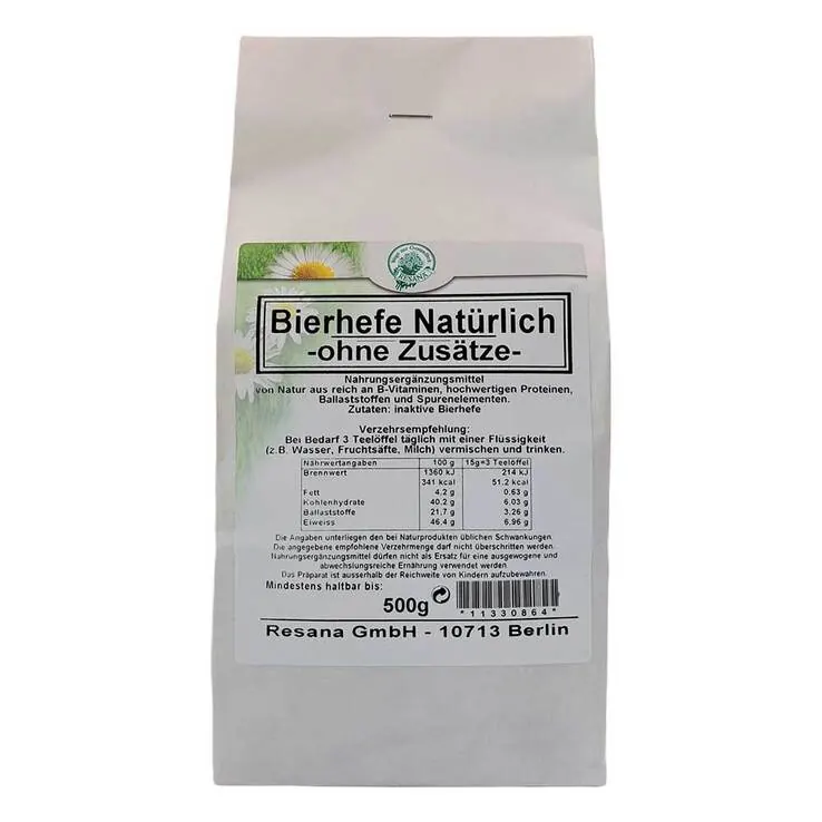 Bierhefe Natürlich ohne Zusätze Pulver, 500 g