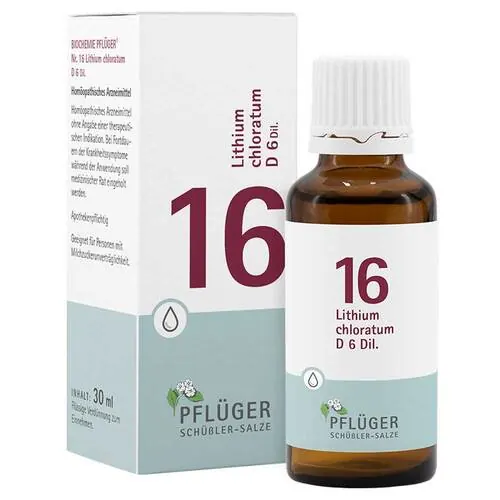 Biochemie Pflüger 16 Lithium chloratum D 6 Tropfen, 30 ml