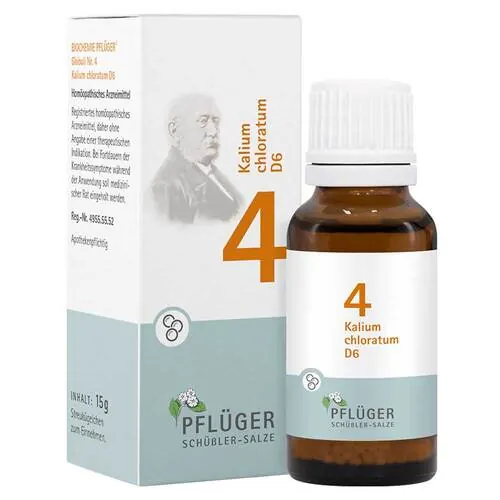 Biochemie Pflüger 4 Kalium chloratum D 6 Globuli, 15 g