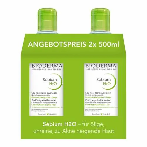 BIODERMA Sebium H2O Reinigungslösung Duo, 2X500 ml