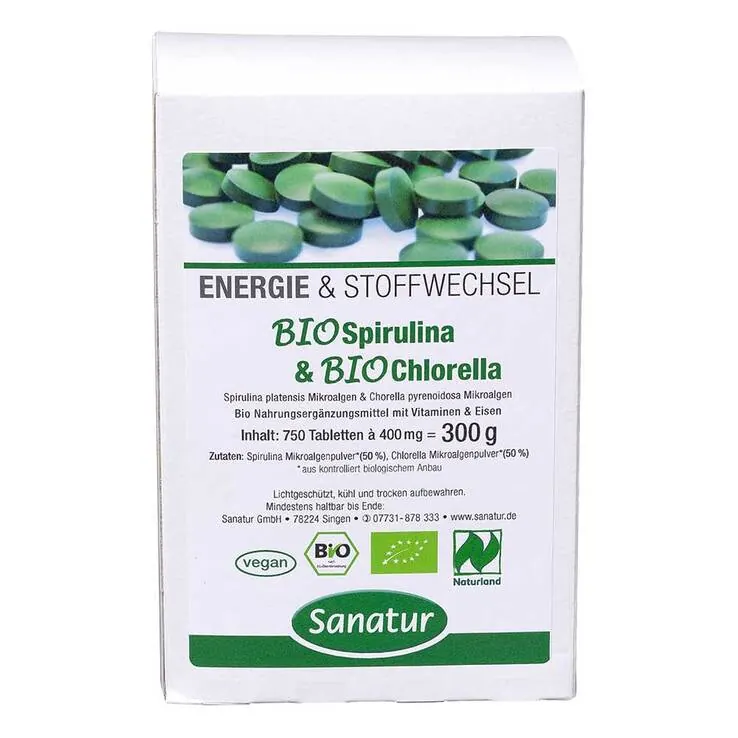 Biospirulina & Biochlorella 2 in 1 Tabletten, 750 St