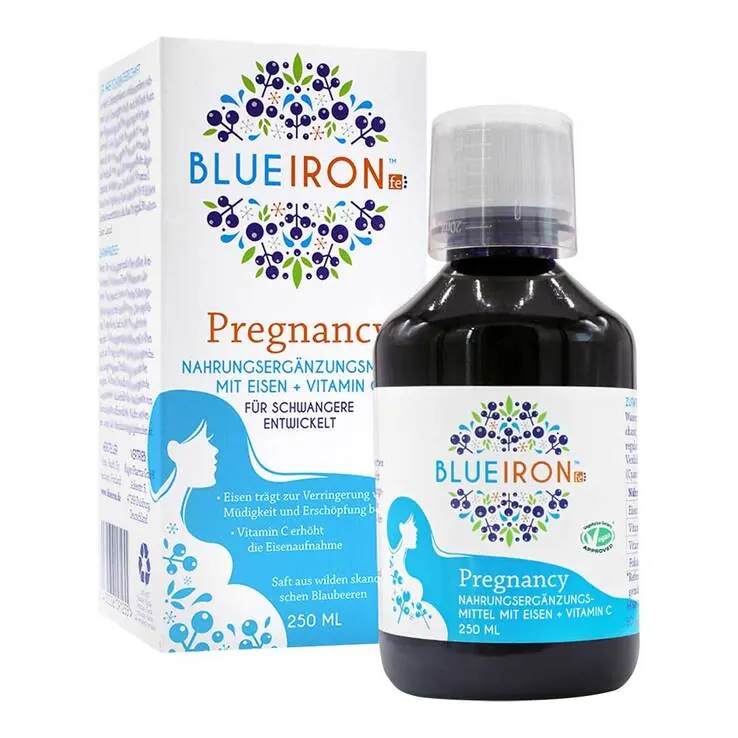 Blueiron Eisen Pregnancy + Folsäure Flüssigkeit zum Einnehmen , 250 ml