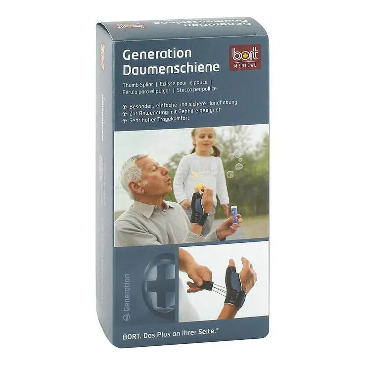 Bort Generation Daumenschiene links L blau, 1 St
