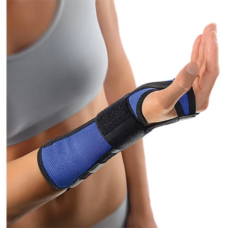 Bort Handgelenkstütze mit Aluschiene links medium blau, 1 St
