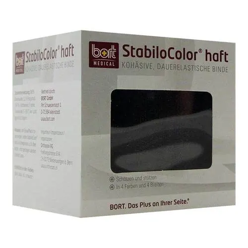 BORT StabiloColor haft Binde 4 cm schwarz, 1 St