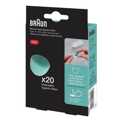 Braun Manueller Nasensauger Ersatz Hygienefilter, 20 St