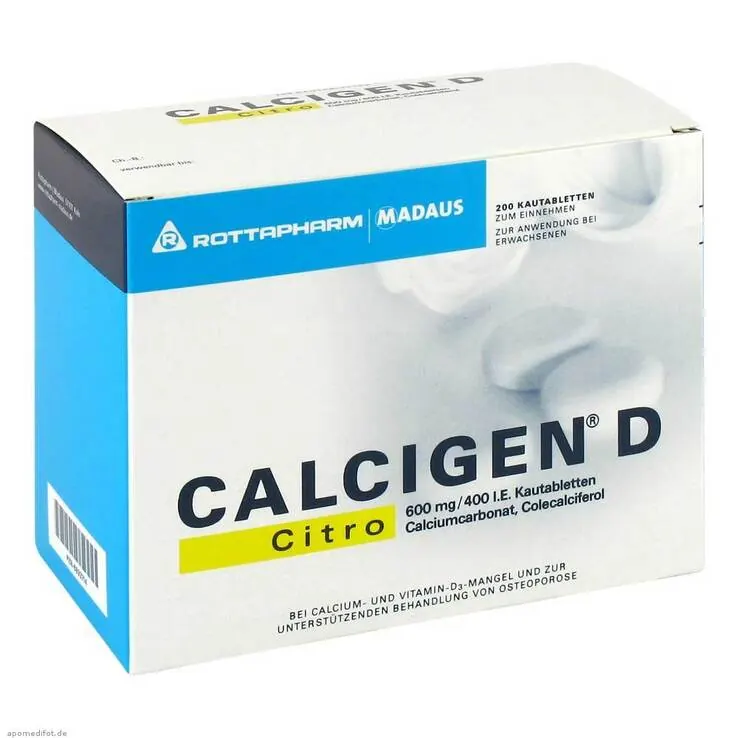 Calcigen D Citro 600 mg / 400 I.E. Kautabletten, 200 St