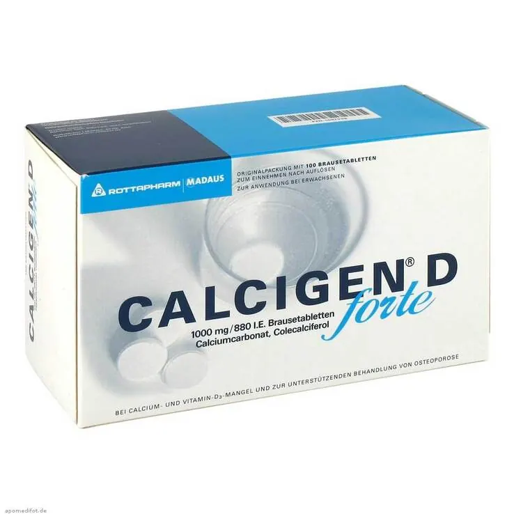 Calcigen D forte 1000 mg / 880 I.E. Brausetabletten, 100 St