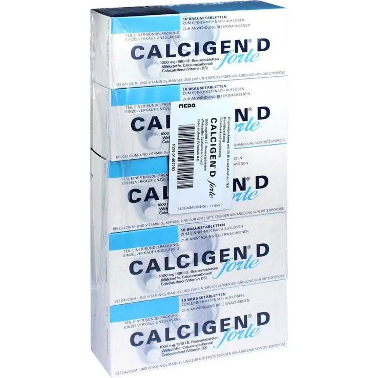 Calcigen D forte 1000 mg / 880 I.E. Brausetabletten, 50 St