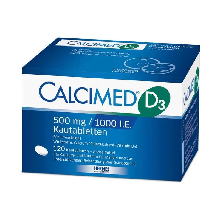 Calcimed D3 500 mg / 1000 I.E. Kautabletten, 120 St
