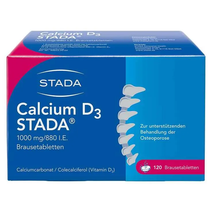 Calcium D3 Stada 1000 mg / 880 I.E. Brausetabletten, 120 St
