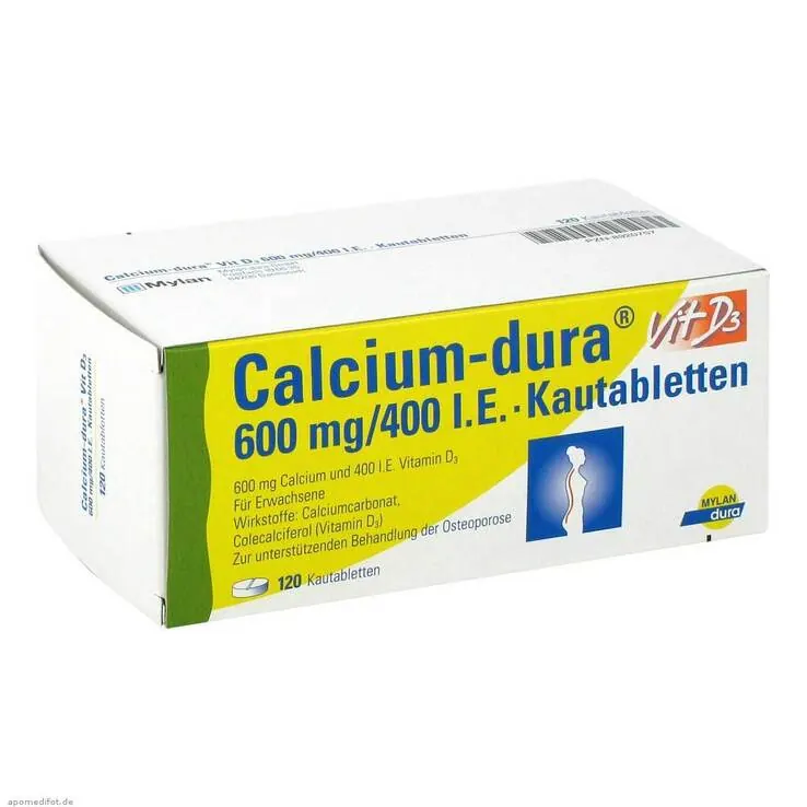 Calcium Dura Vit D3 600 mg / 400 I.E. Kautabletten, 120 St