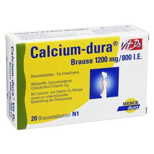 Calcium Dura Vit D3 Brause 1200 mg / 800 I.E., 20 St